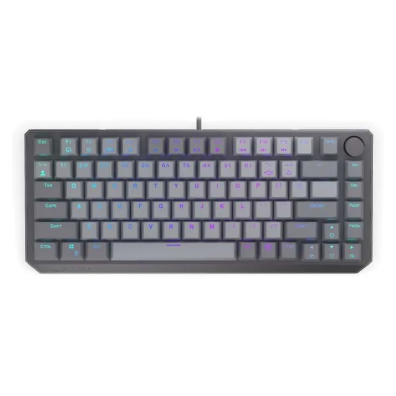 Endorfy Thock V2 75% Klávesnice, herní, drátová, mechanická, Endorfy Red, US layout, 75% velikost, ARGB, hliník, USB,šedá (EY5A127)