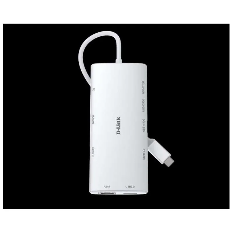 D-Link 10-in-1 USB-C Hub with HDMI x2 / USB-C x2, USB A x2 / Ethernet/Card Reader/Power Delivery (DUP-A01)