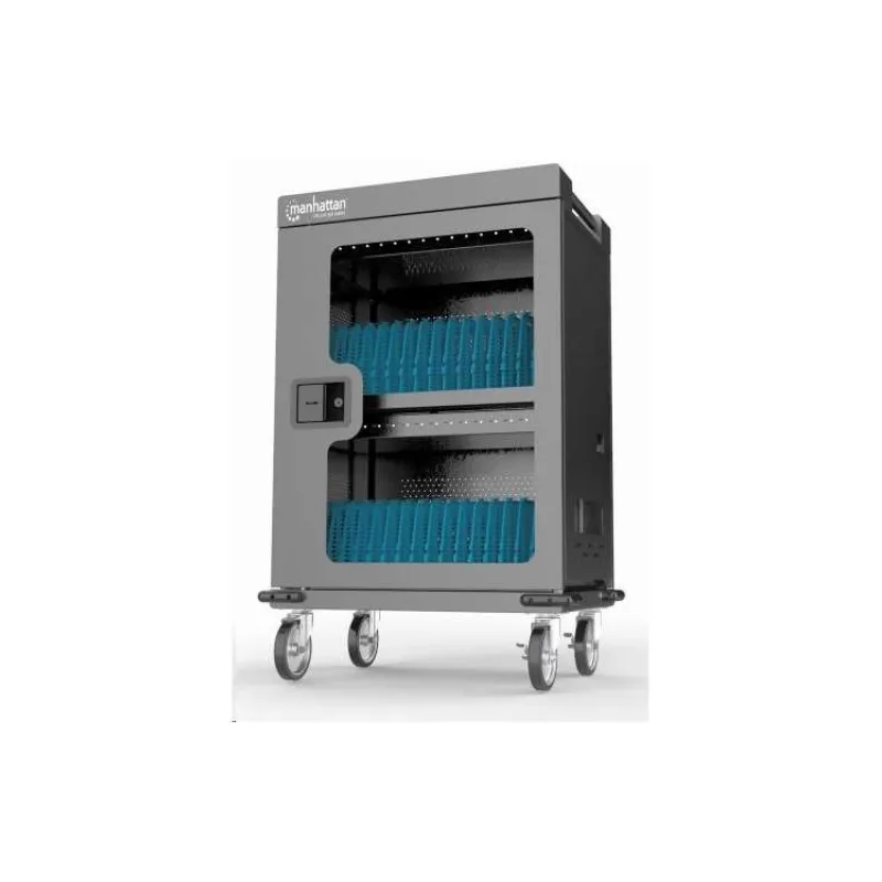 MANHATTAN nabíjací vozík - 32 portov, 576 W, prepäťová ochrana, tiché vetranie, kovový kryt, čierna farba (102353)