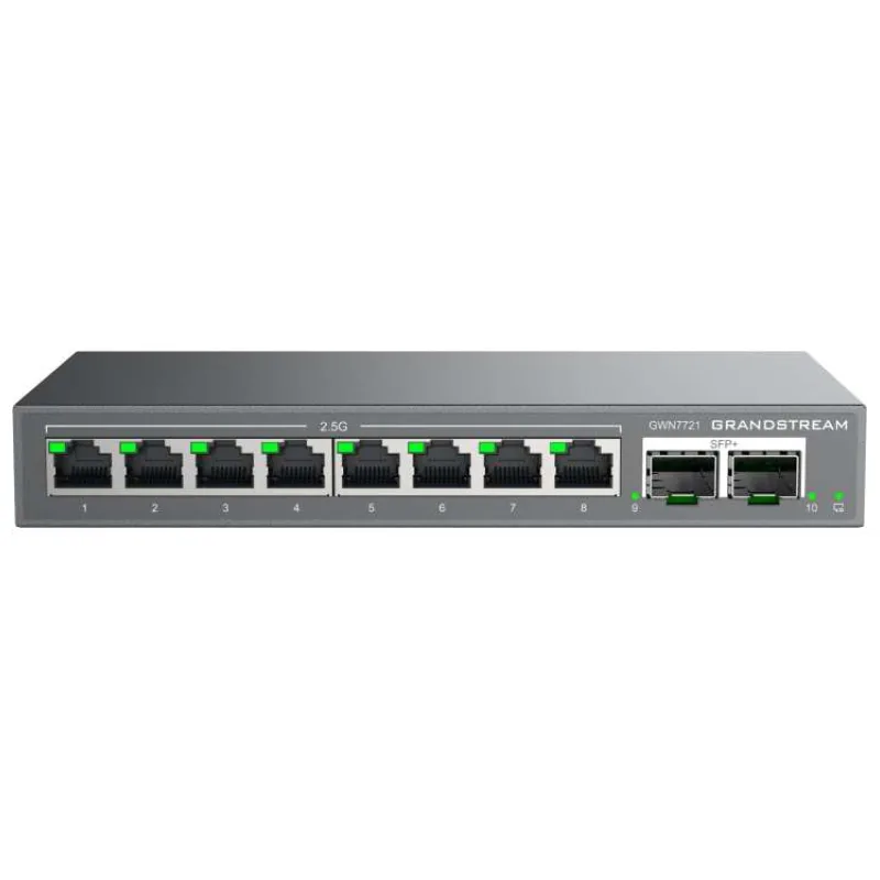 Grandstream GWN7721 L2 Lite managed switch, 8x 2.5GbE RJ45, 2x 10G SFP+ (GWN7721)