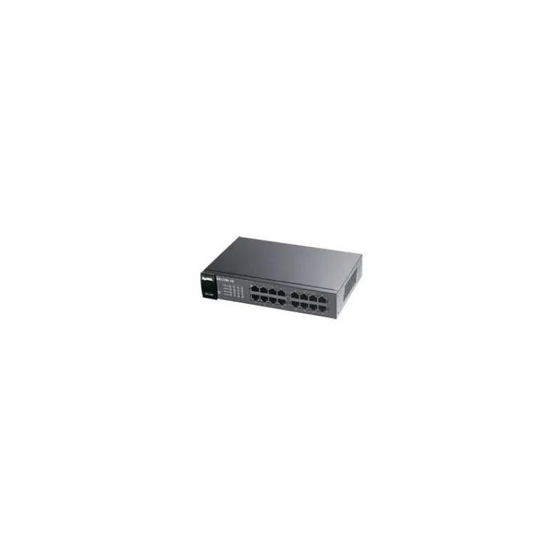ZyXEL GS1100-16, 16-port 10/100/1000Mbps Gigabit Ethernet switch, Fanless, 802.3az (Green), desktop + rack mount kit (GS1100-16-EU0103F)