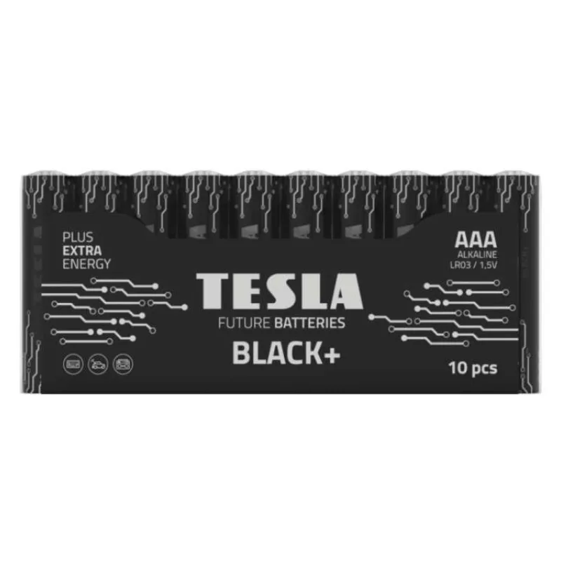 TESLA BLACK+ alkalická baterie AAA (LR03, mikrotužková, fólie) 10 ks (1099137040)