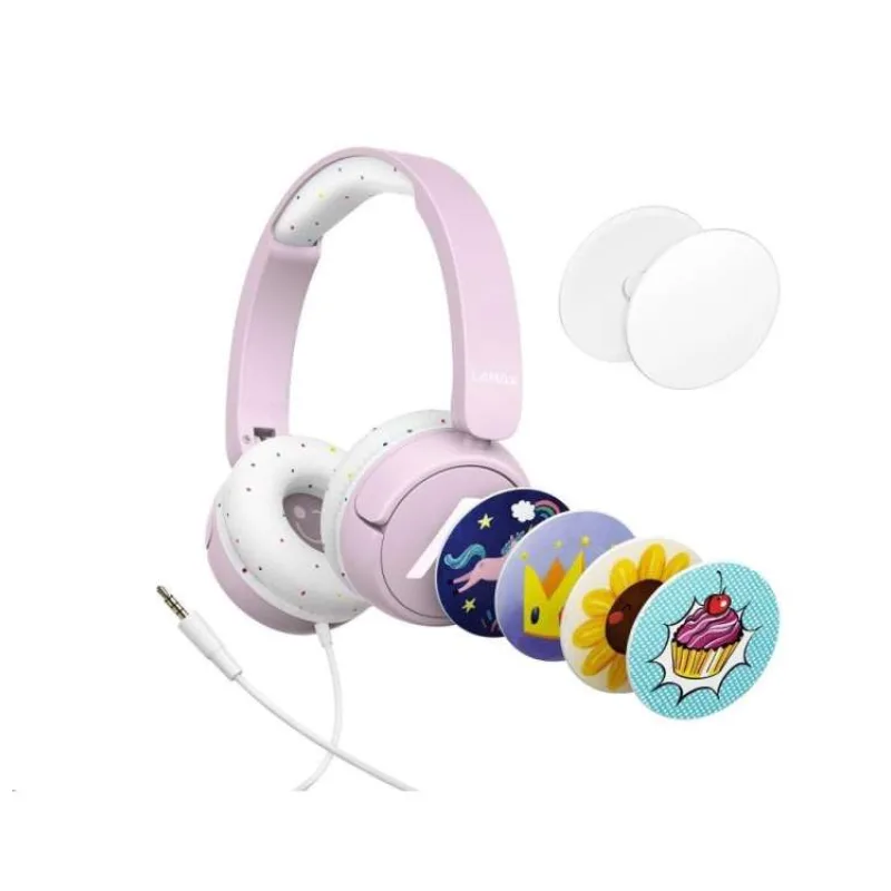 LAMAX SoundKid1 - náhlavní sluchátka - růžová (LXOHMSOKI01PA)