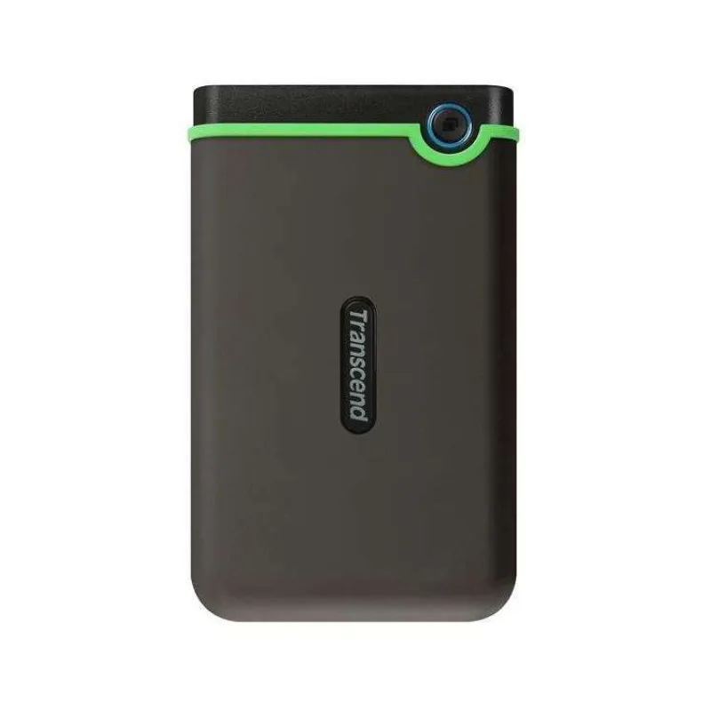 TRANSCEND 2TB StoreJet 25M3C SLIM, 2.5”, USB-C (3.1 Gen 1) Externí Anti-Shock disk, tenký profil, šedo/zelený (TS2TSJ25M3C)