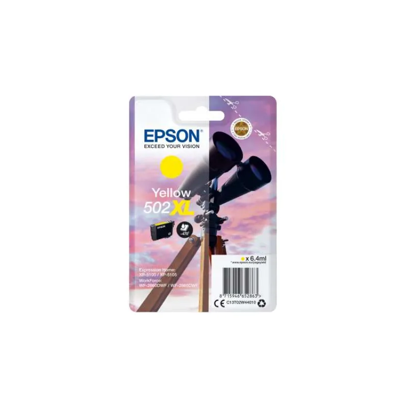EPSON singlepack,Yellow 502XL,Ink,XL (C13T02W44010)