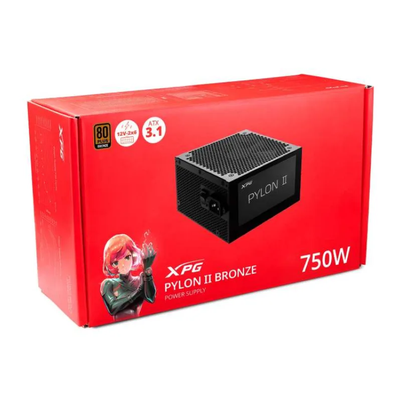 Adata XPG PYLON II/750W/ATX 3.1/80PLUS Bronze/Retail (PYLONII750B-BKCEU)