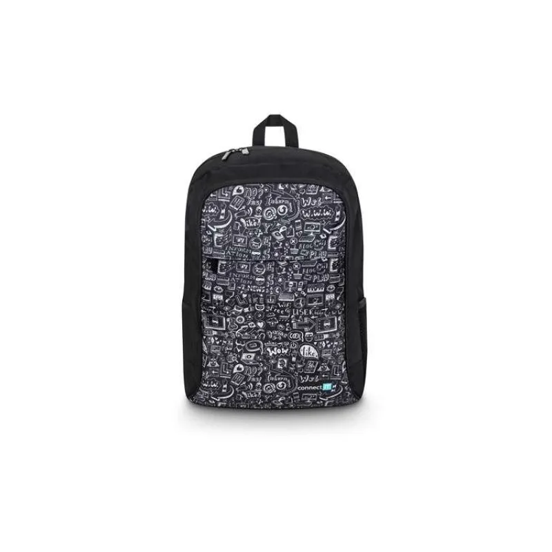 CONNECT IT Doodle batoh, 15,6" , 5 kapes, pláštěnka, ČERNÝ (CFF-7100-DD)