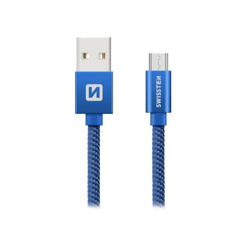 Swissten Data Cable Textile USB / Micro USB 2 m, blue (71522308)