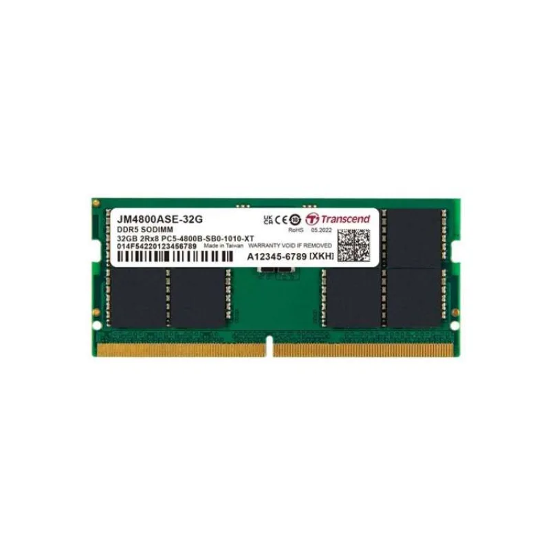 Transcend paměť 32GB SODIMM DDR5 4800 (JetRam) 2Rx8 2Gx8 CL40 1.1V (JM4800ASE-32G)