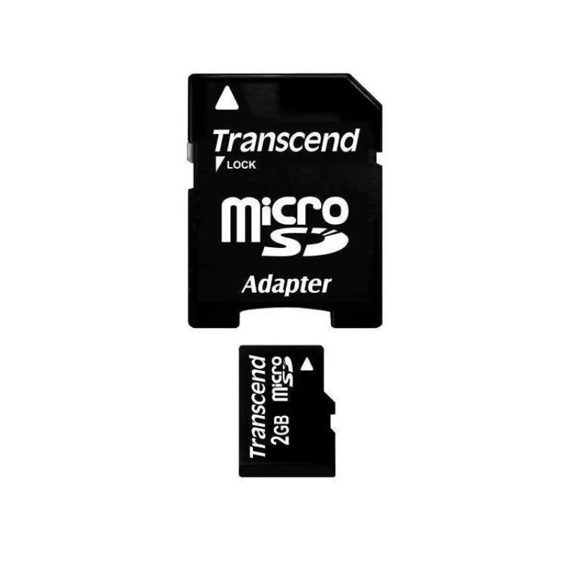 Transcend 2GB microSD paměťová karta (s adaptérem) (TS2GUSD)