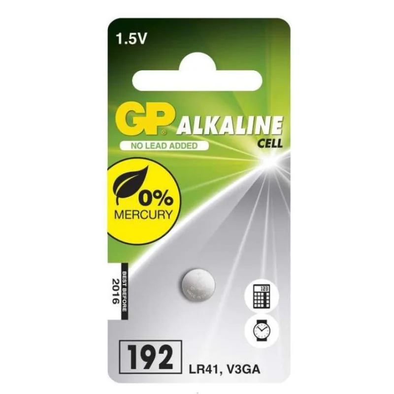 Alkalická gombíková batéria GP LR41 (192F), 1 ks (1041019211)