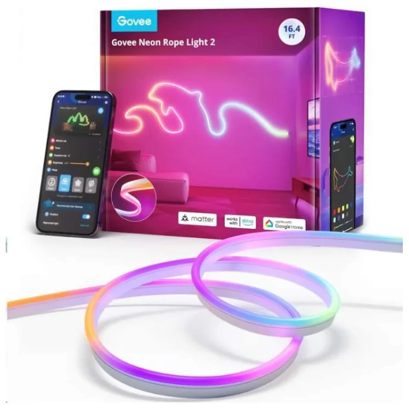 Govee Neon 2 MATTER ohebný LED pásek (5m) - RGBIC (H61D5301)
