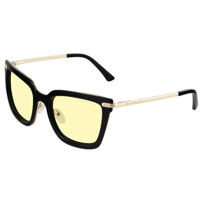 GUNNAR kancelářske/herní brýle KAIA ONYX jantarová skla BLF 65 GUNNAR focus (KAI-00101)