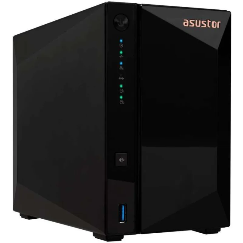 Asustor NAS AS3302T v2 2x 3,5" SATA,Realtek RTD1619B 1.7GHz, 2GB, 2.5GbE x1, USB3.2 Gen1 x3, WOW (Wake on WAN) (AS3302T v2)