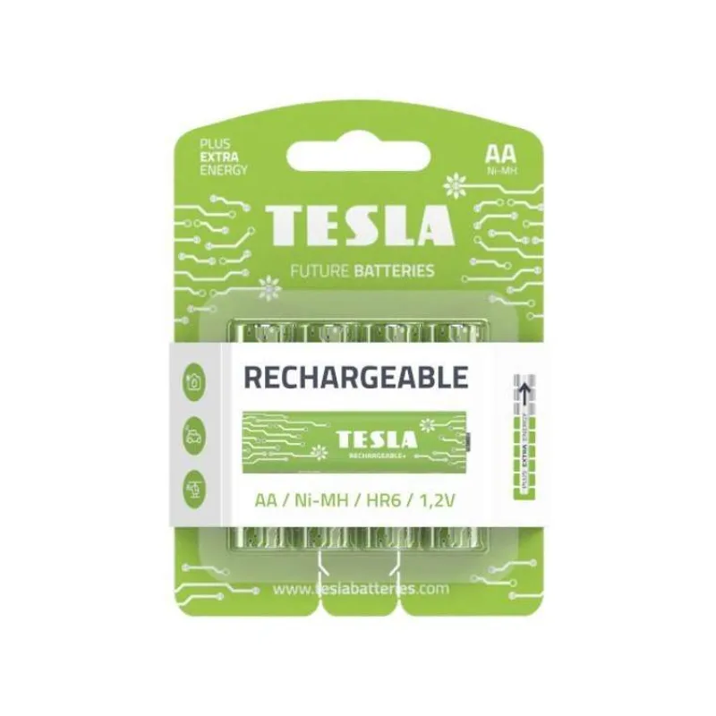TESLA RECHARGEABLE+ nabíjecí baterie AA Ni-MH 2450mAh (HR06, tužková, blister) 4 ks (16060421)