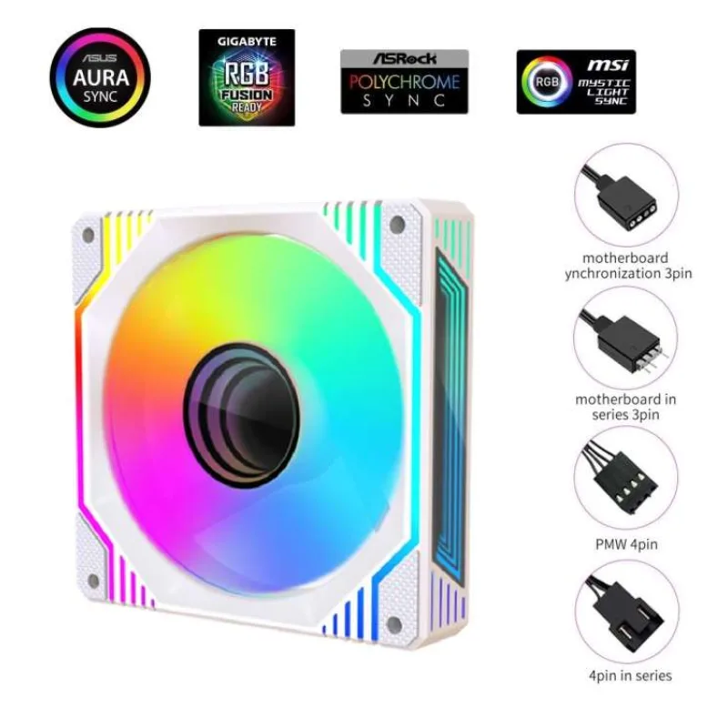 1stCOOL Ventilátor AURA EVO Mirror ARGB PWM, 120mm, bílá (F12-AURA-EVO-W1)