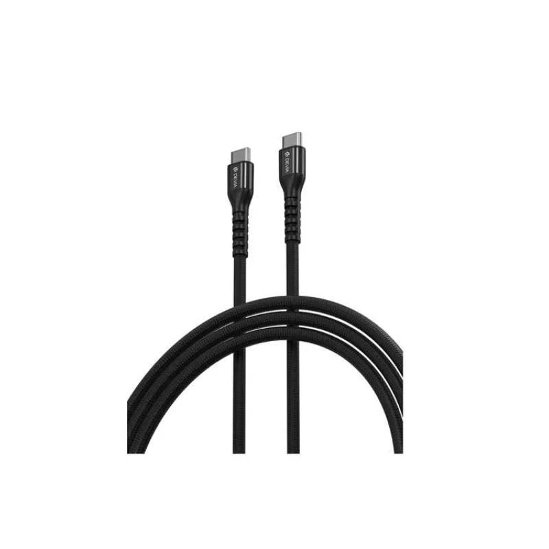 Devia kábel USB-C to USB-C Gracious Woven Cable 1.5m - Black (6938595387036)