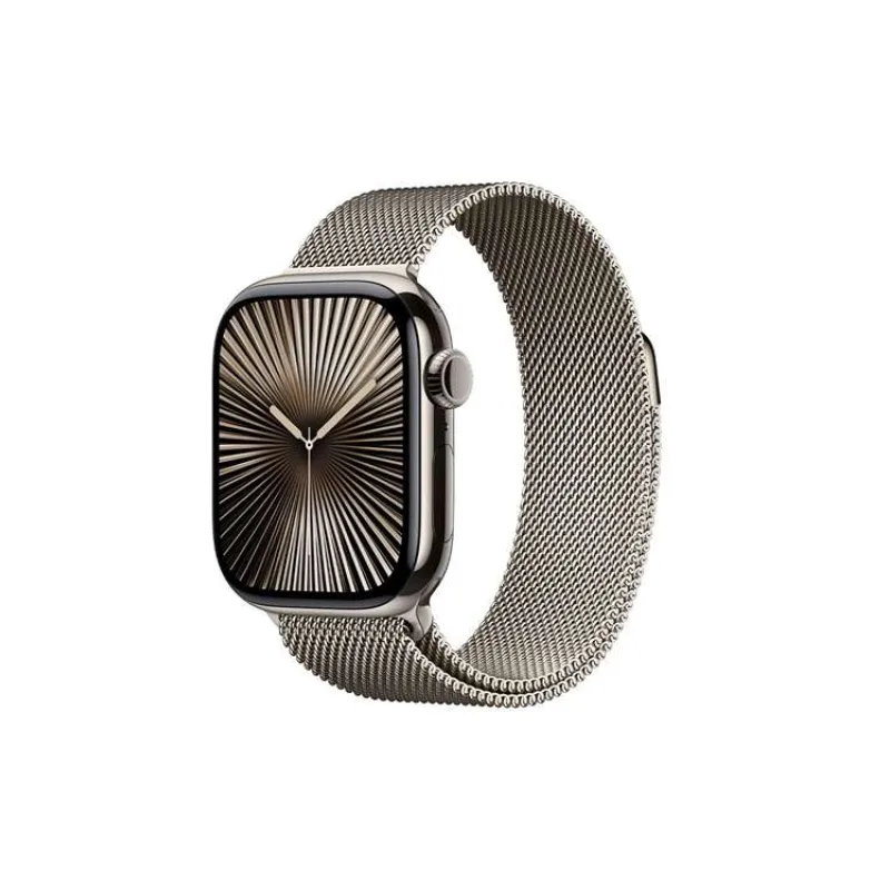 Apple Watch Series 10 GPS + Cellular 46mm Natural Titanium Case with Natural Milanese Loop - S/M (MC7Q4QC/A)