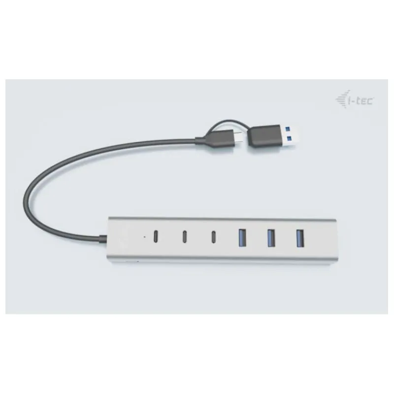 i-tec USB-C/USB-A Charging Metal HUB 7 Port (3x USB-C, 4x USB-A) (CAHUBMETAL7)