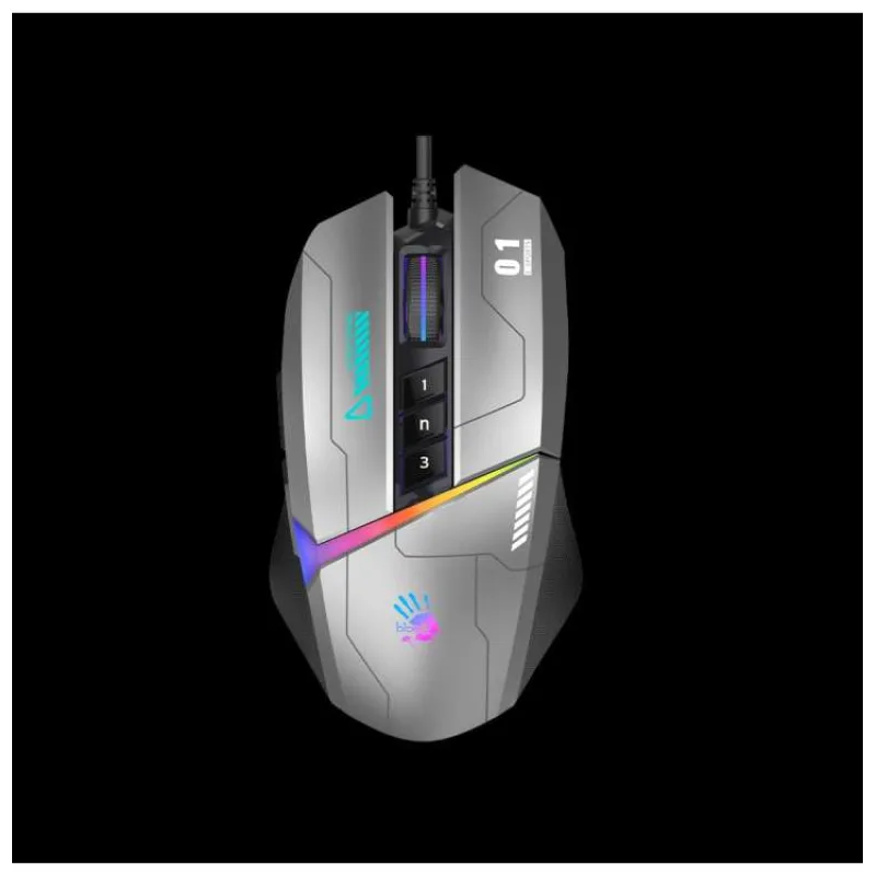 A4tech Bloody Myš W60 Max Activated, podsvícená herní myš, 12000 DPI, USB, Šedá (W60 MAX A GY)