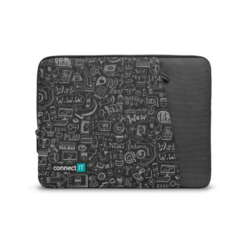 CONNECT IT Doodle pouzdro pro notebook 13.3", ČERNÉ (CFF-7013-DD)