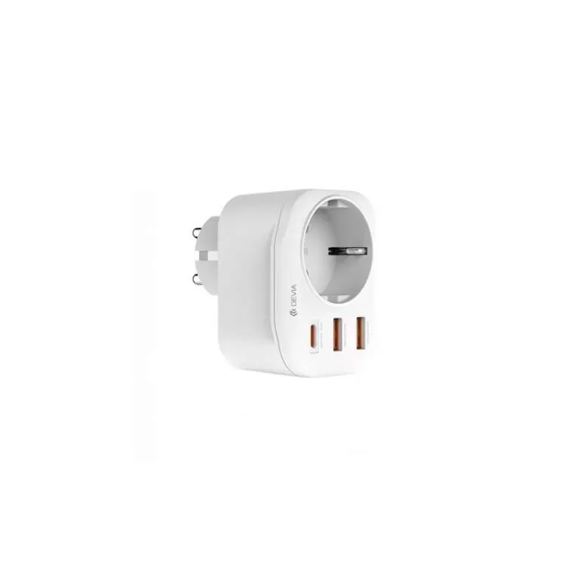 Devia sieťová nabíjačka Smart Series 2A+C PD 20W Auto Power Socket - White (6938595379154)