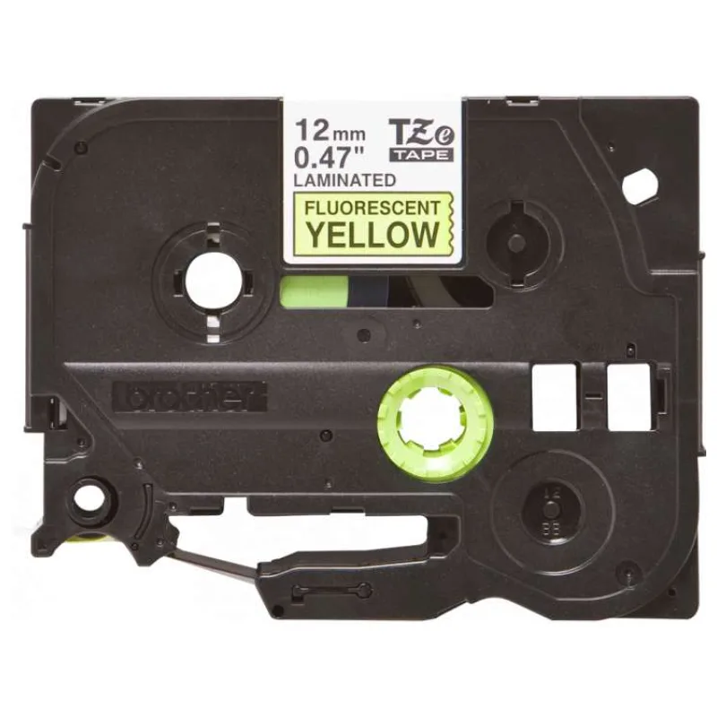 páska BROTHER TZC31 čierne písmo, fluorescenčná žltá páska Tape (12mm) (TZEC31)