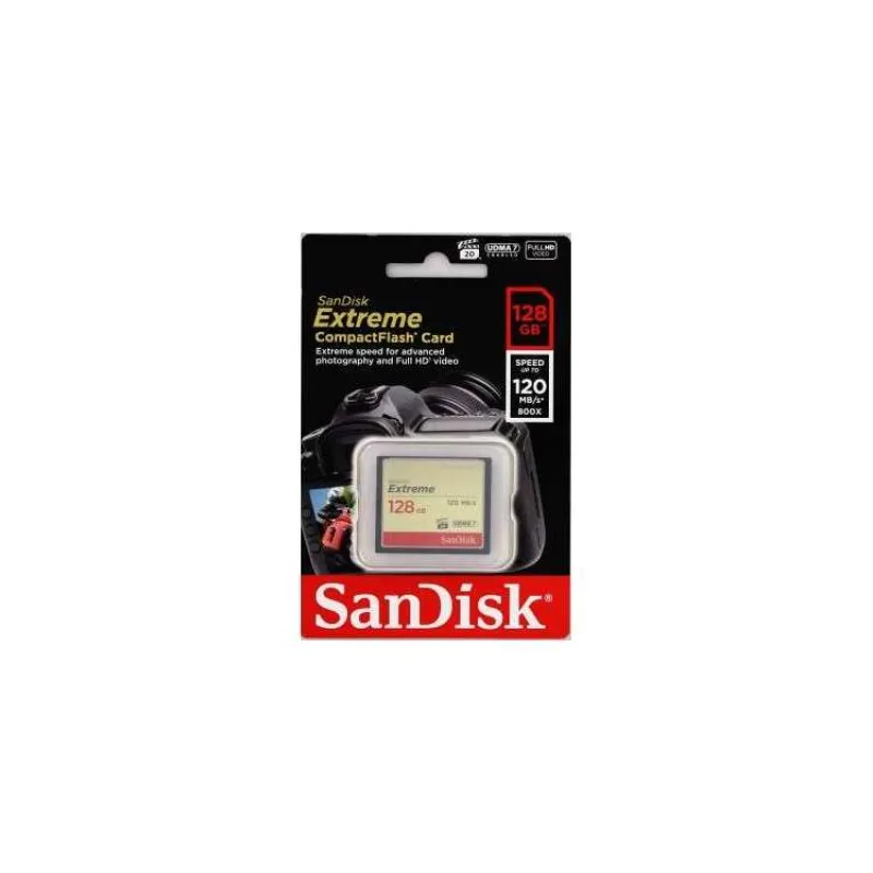 SanDisk Compact Flash karta 128 GB Extreme (R:120/W:85 MB/s UDMA7) (SDCFXSB-128G-G46)
