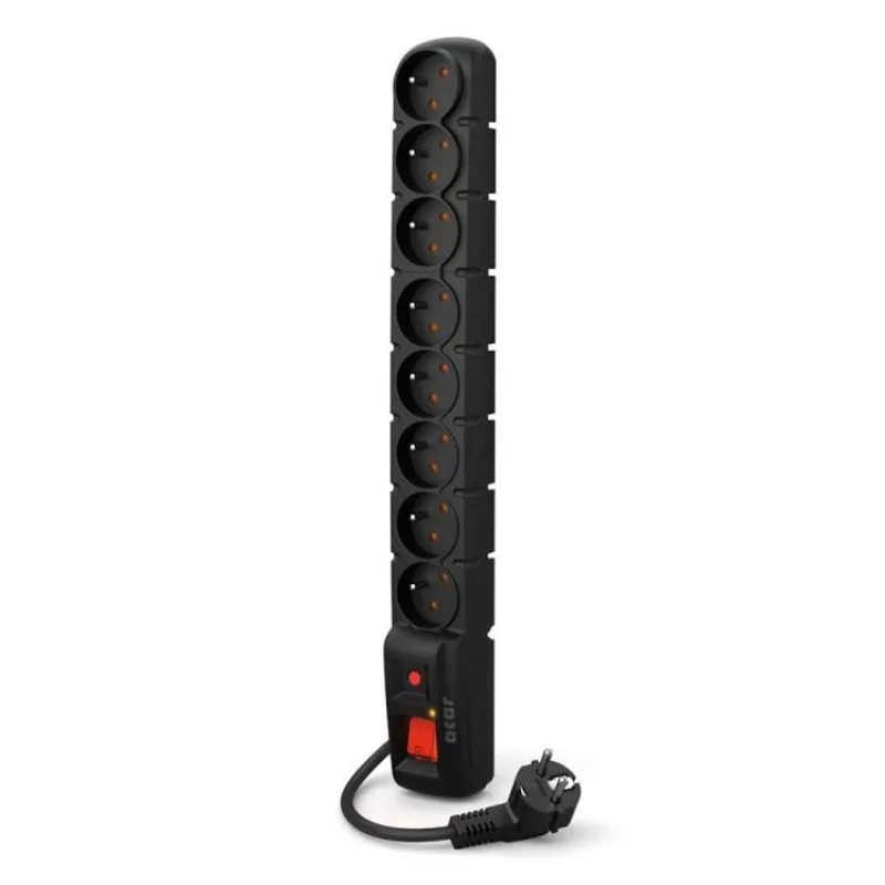 ACAR S8 rozvodný panel 8x 230V, ČSN, kabel 3m, přepěťová ochrana, nemá přichycení do racku (ACAR-S8-NO-RACK)