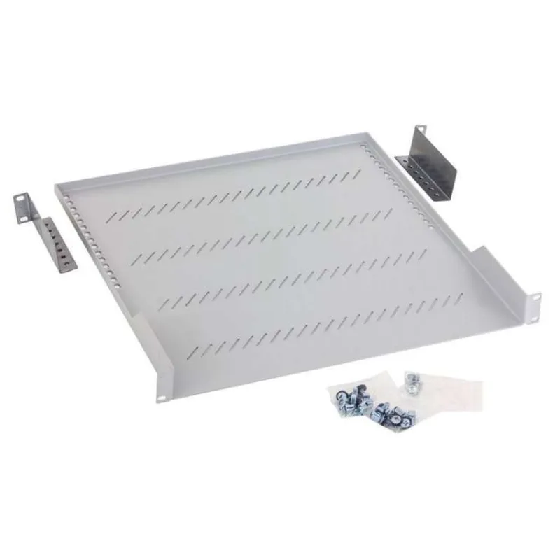 TRITON Regál s perforáciou 19", 1U/450 mm, nosnosť 40 kg, sivý (RAC-UP-450-A1)