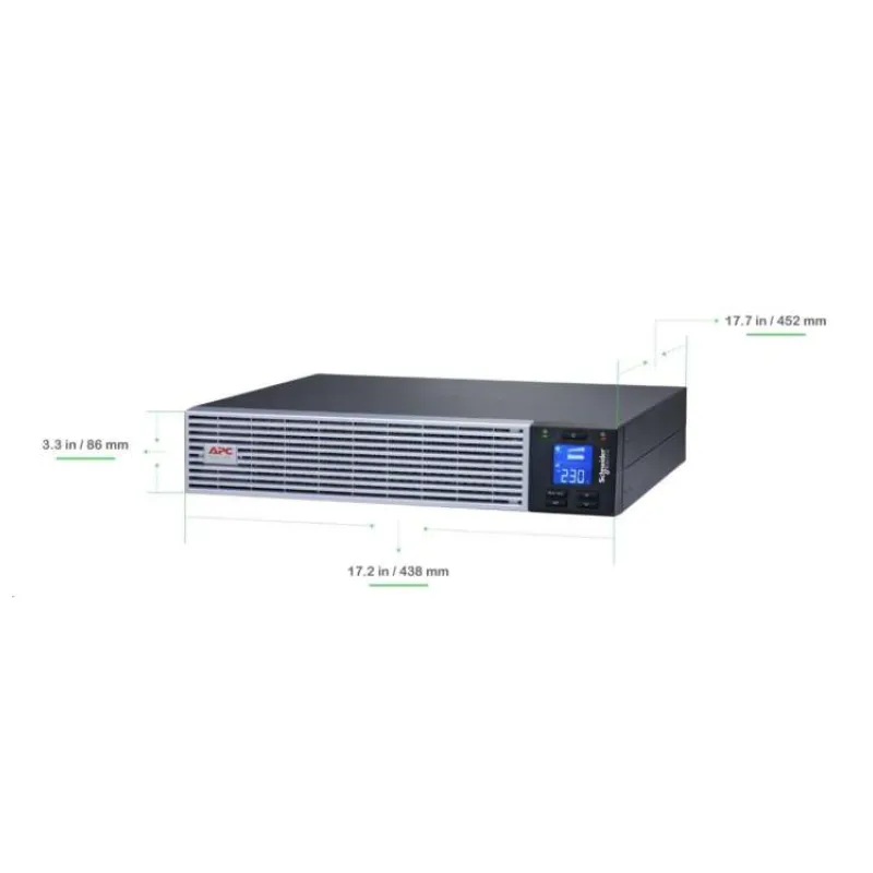 APC Easy UPS On-Line, 1000VA/900W Li-ion, Rack/Tower 2U, 230V, 6 IEC C13 outlets, Intelligent Card Slot, W/ rail kit (SRVL1KRIRK)
