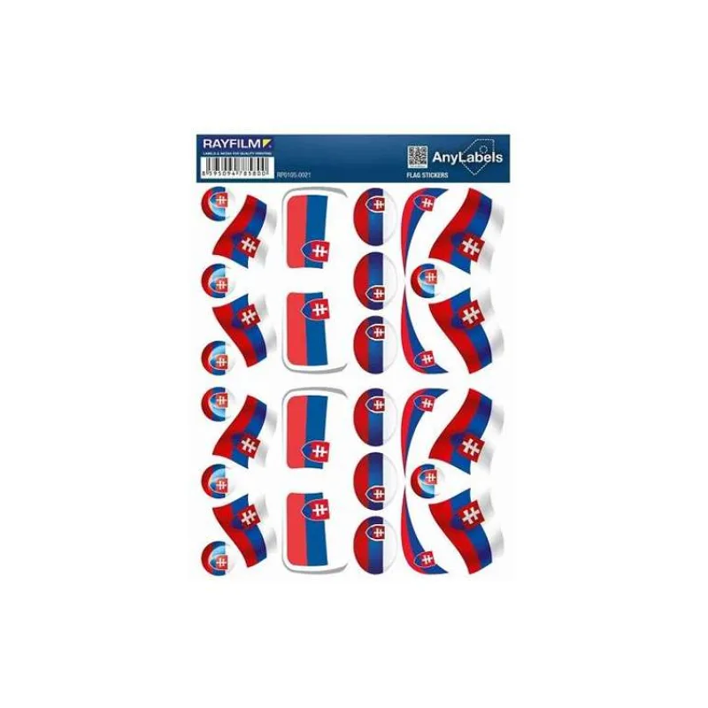 etikety RAYFILM STICKERS - nálepky vlajky (SK) 30ks/1 list *RP01050021SK (RP0105.0021SK)
