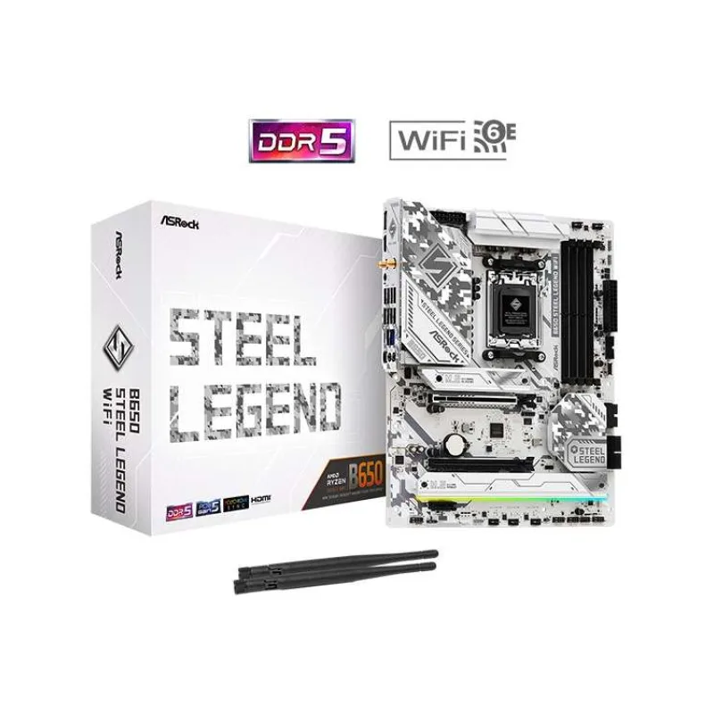 ASRock MB Sc AM5 B650 Steel Legend WiFi , AMD B650, 4xDDR5, 1xDP, 1xHDMI, WIFI (B650 STEEL LEGEND WIFI)