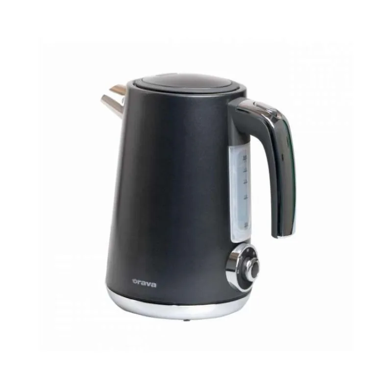 ORAVA Delux-1 rychlovarná konvice, 2200 W, 1.7 l, regulace teploty, automatické vypnutí, nerez černá (Delux-1)
