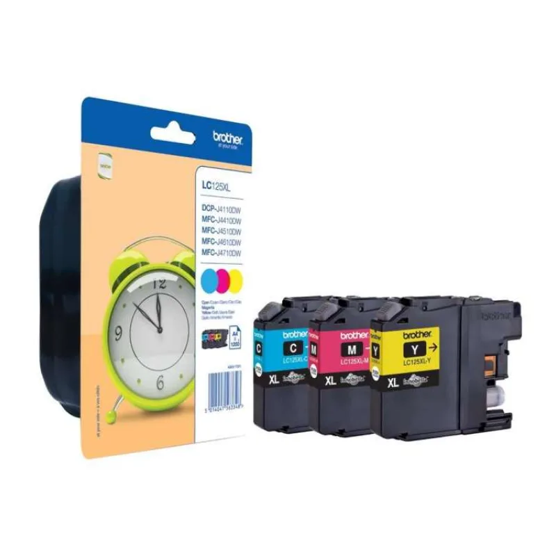 kazeta BROTHER LC-125XL C/M/Y Pack DCP-J4110DW, MFC-J4410DW/J4510DW/J4610DW/J4710DW (3x 1200 str.) (LC125XLRBWBP)