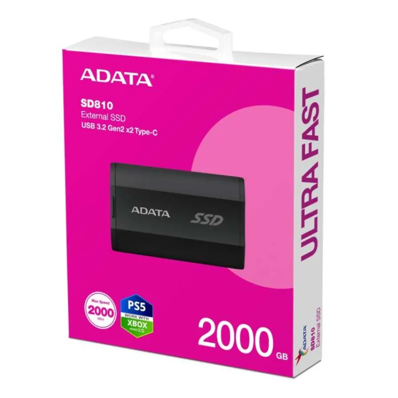 ADATA SD810/2TB/SSD/Externá/Čierna/5R (SD810-2000G-CBK)