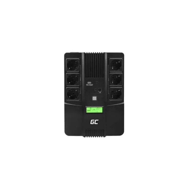 Green Cell Nepřerušitelný zdroj napájení UPS AiO 800VA 480W s LCD displejem | VERZE EU | 6x zásuvky Schuko (UPS07)