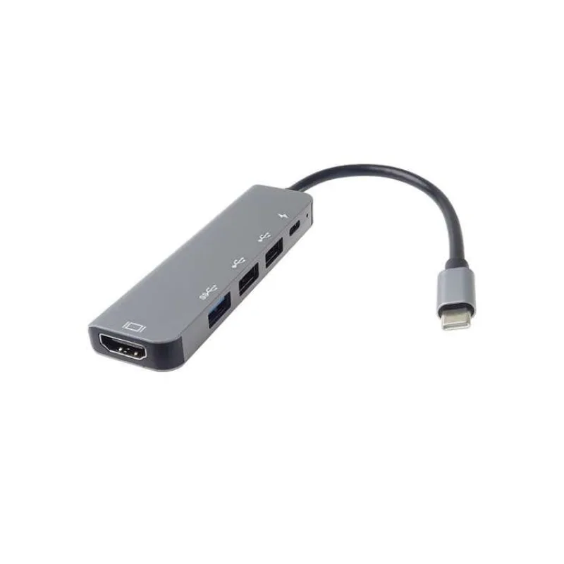 PremiumCord USB-C na HDMI + USB3.0 + 2x USB2.0 + PD(power delivery) adaptér (ku31dock15)
