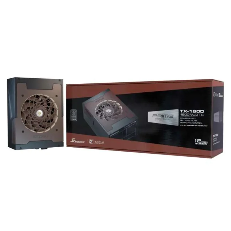 NOCTUA zdroj Seasonic 1600W PRIME TX-1600 NE, 120mm, Plně modulární, 80+ Titanium, ATX 3.1 (SSR-1600TR2NE)