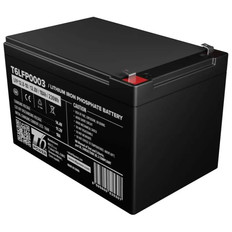 Batéria T6 Power LiFePO4, 12.8V, 18Ah, 230Wh, Bluetooth, F2 (T6LFP0003)