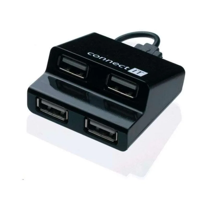 CONNECT IT USB hub 4 porty STEP - černý (CI-108)