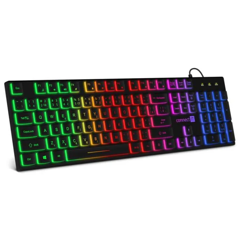 CONNECT IT Chocolate RNBW kancelářská podsvícená klávesnice (CZ + SK verze) BLACK (CKB-5050-CS)