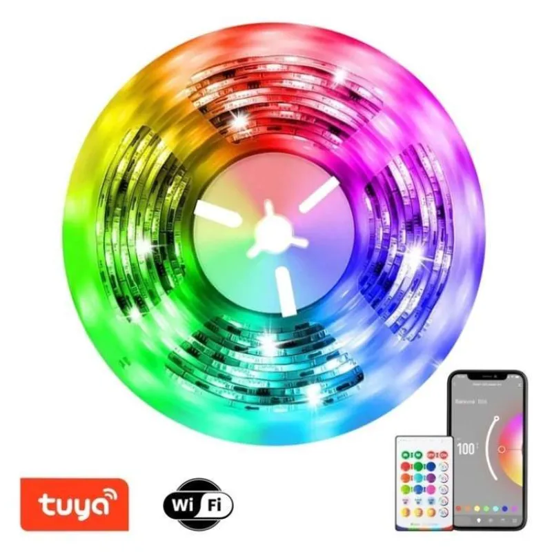 IMMAX NEO LITE SMART LED pásek/ 48W/ Wi-Fi/ IP65/ RGB/ CCT barevný/ 406lm/m/ 2700-6500 K/ stmívat./ DO+Music/ 10m/ TUYA (07775L)