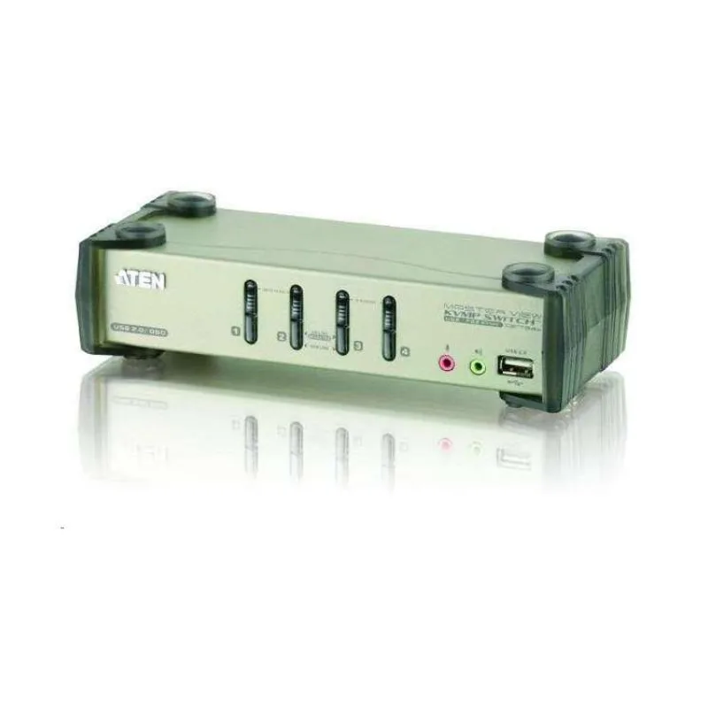 ATEN 4-portový prepínač KVMP USB+PS/2, usb hub, audio, OSD, 1.2m káble (CS-1734B)