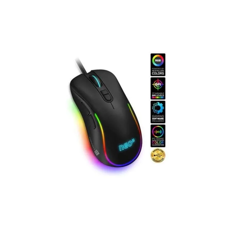 CONNECT IT NEO 2 herní myš+SW, 7200 DPI,RGB podsvícení, USB, ČERNÁ (CMO-3589-BK)
