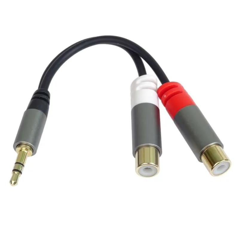 PremiumCord kabel HQ Jack 3.5mm Male - 2x CINCH Female 15cm (kjqqr-03)