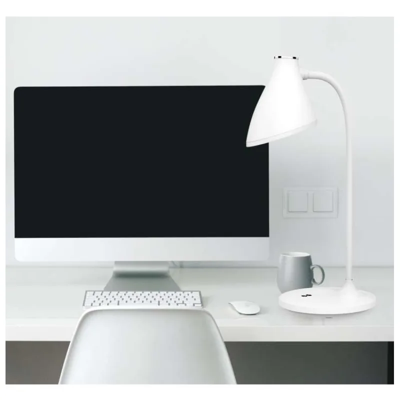 Platinet PDL6730 stolná LED lampa 5W stmievateľná, integrovaná batéria 2400mAh, biela (PLADLL6730BL)