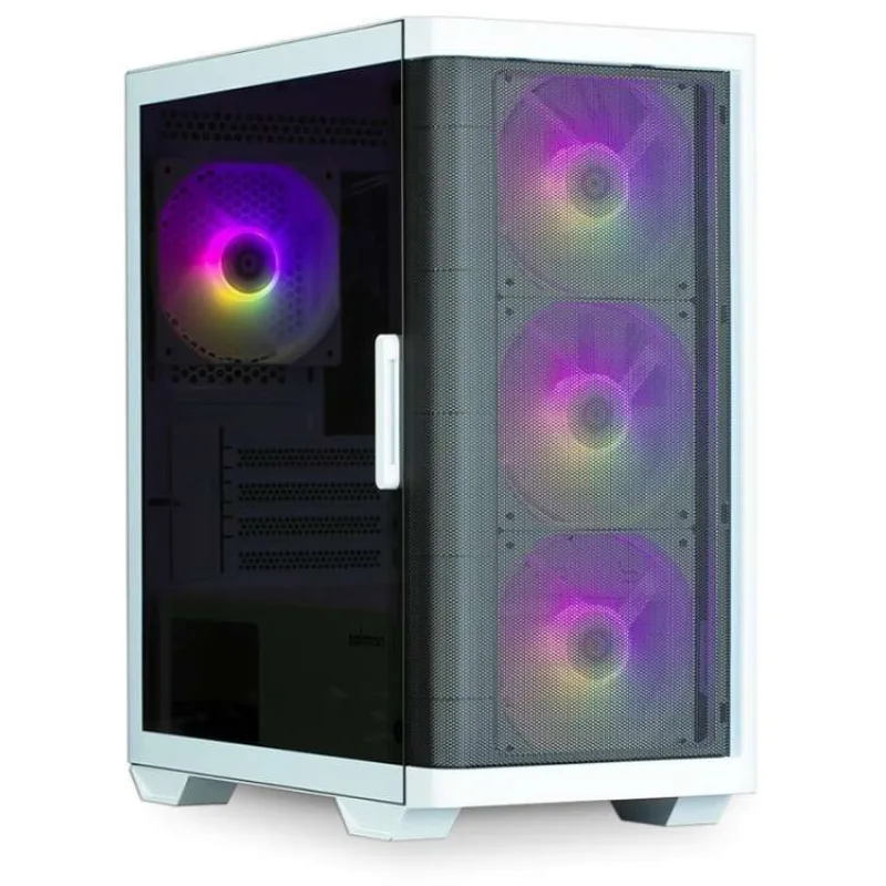 Zalman skříň M4 White / miniT / 4x 120mm ARBG fan / 2xUSB 3.0 / 1xUSB 2.0 / tvrzené sklo / bílá (M4 White)