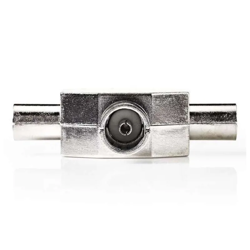 NEDIS koaxiální rozbočovač/ 2x IEC (koaxiální) zástrčka - IEC (koaxiální) zásuvka/ kov/ BOX (CSGB40950ME)