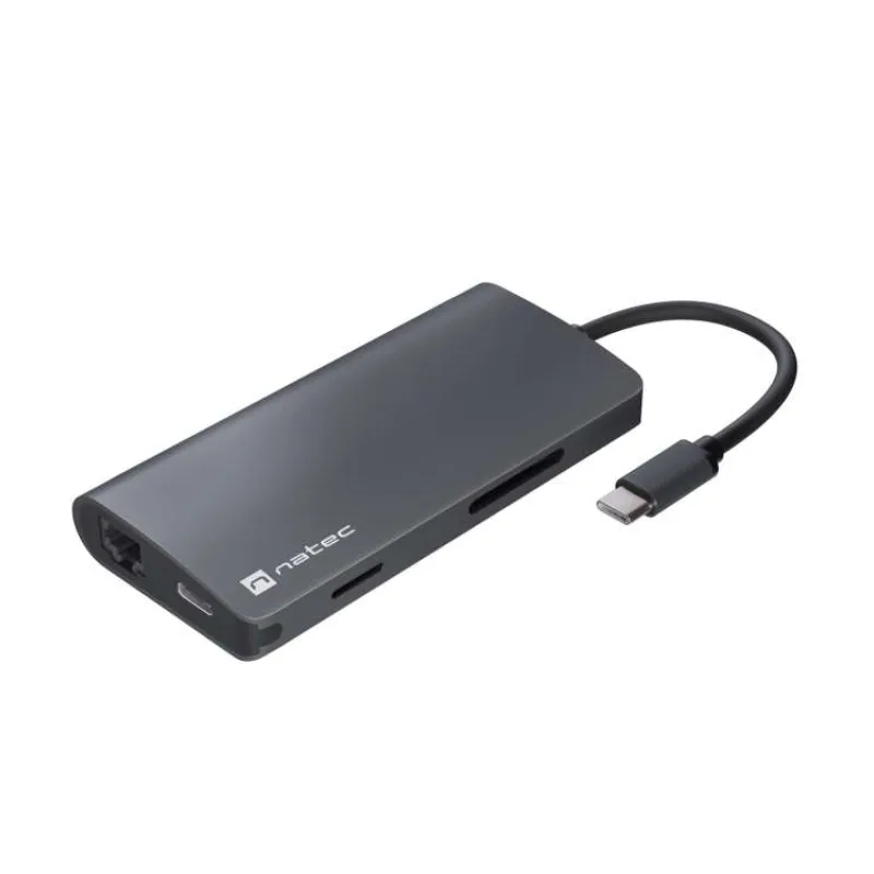 Natec multiport adaptér FOWLER 2 3X USB 3.0 HUB, HDMI 4K, USB-C, RJ45, SD, MICRO SD (NMP-2162)
